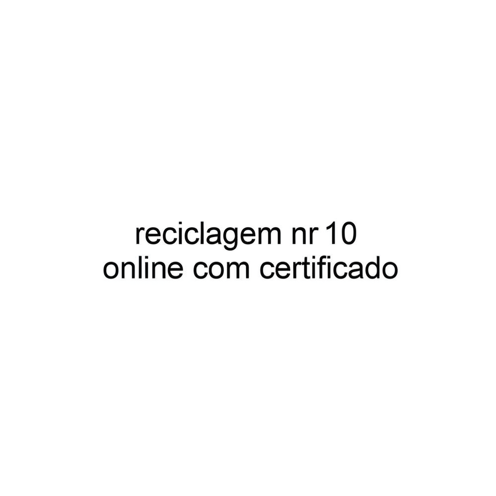 reciclagem nr10 online com certificado